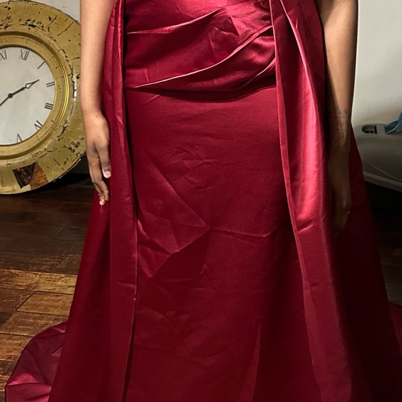 Satin Mermaid Dress Women Long Off The Shoulder Ball Gown Formal Evening Dresses - Picture 4 of 5